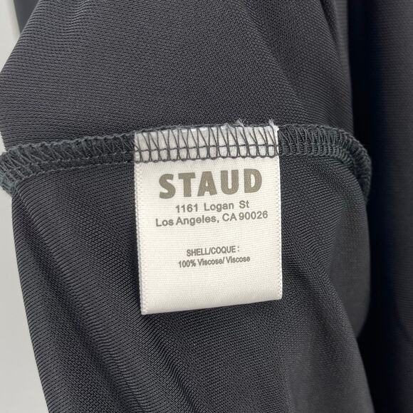 Staud | NWT Zenith Dress in Black Jersey One Shoulder Maxi Silver Buckle XS - Picture 14 of 16